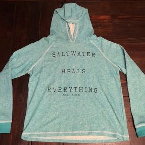 Blue Soft Hoodie from Maui with Beach Lettering